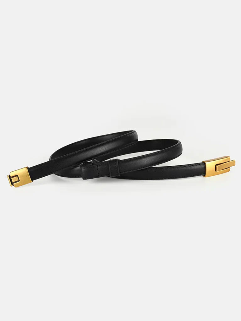 Rosetta Slim Lock Leather Belt