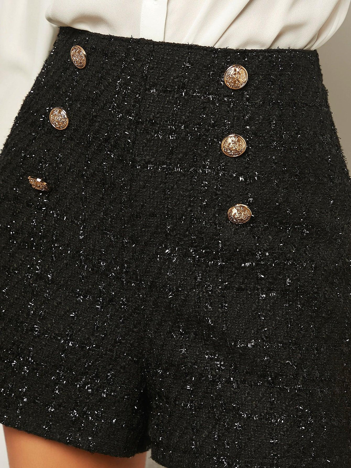 Francesca Tweed Button Shorts