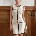 Clarissa Contrast Button Mini Dress