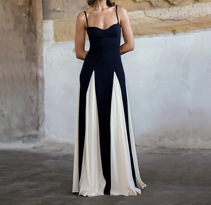 Serafina Contrast Panel Maxi Dress