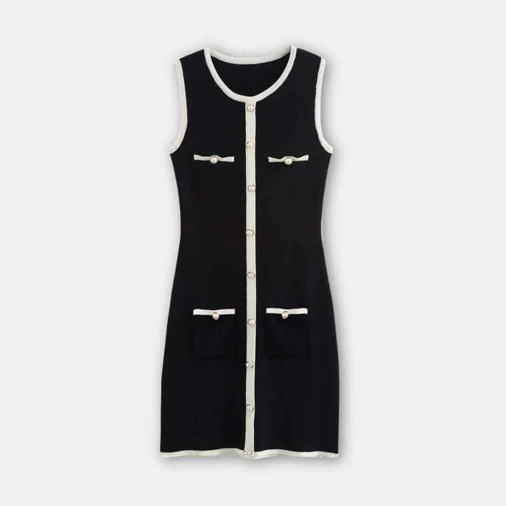 Clarissa Contrast Button Mini Dress