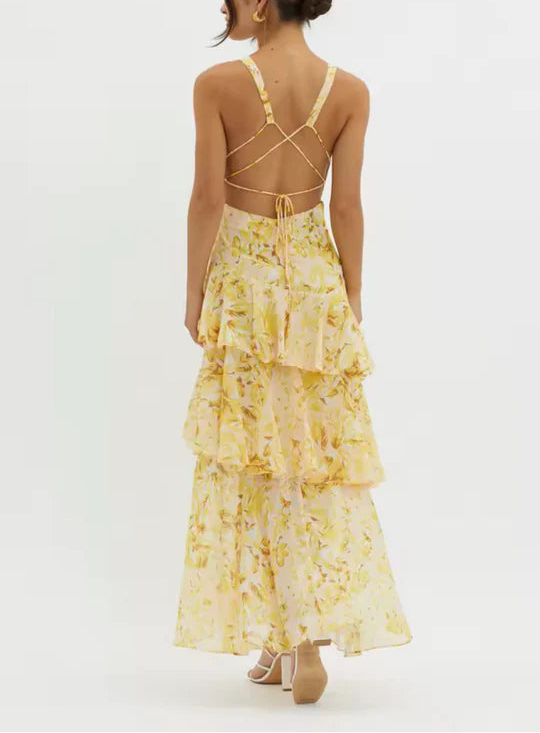 Lucia Floral Tiered Maxi Dress