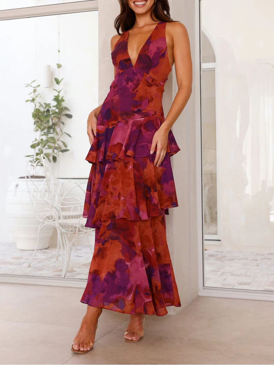 Lucia Floral Tiered Maxi Dress