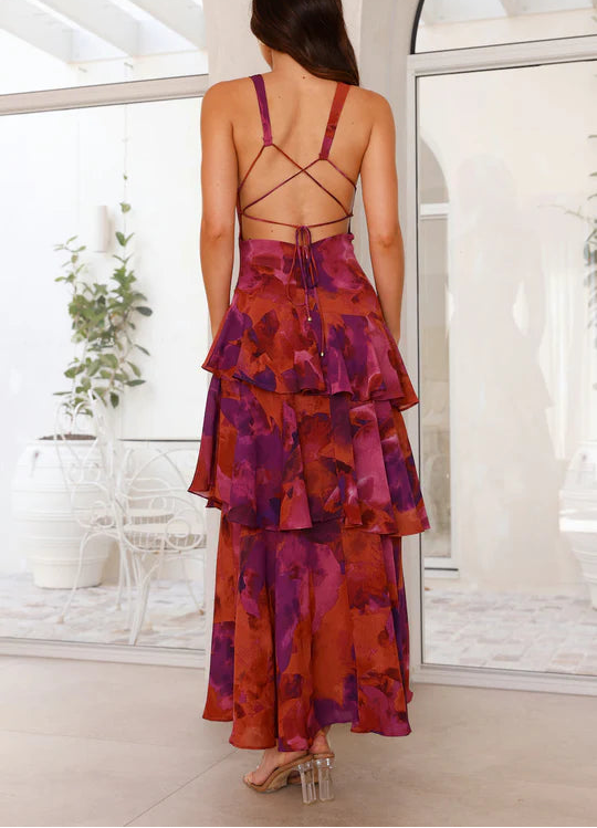Lucia Floral Tiered Maxi Dress