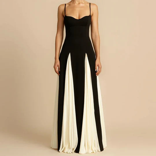 Serafina Contrast Panel Maxi Dress