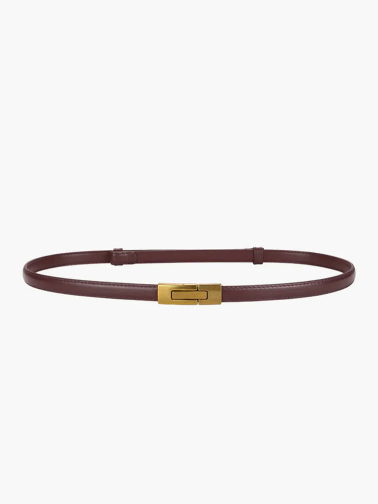 Rosetta Slim Lock Leather Belt