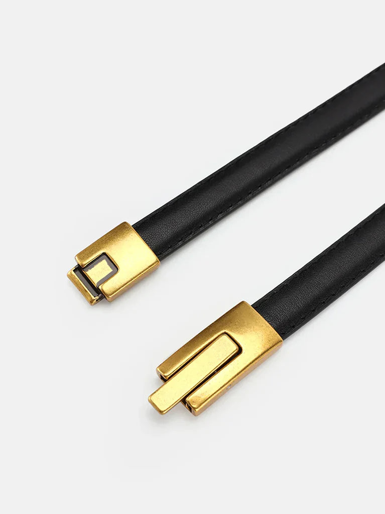Rosetta Slim Lock Leather Belt