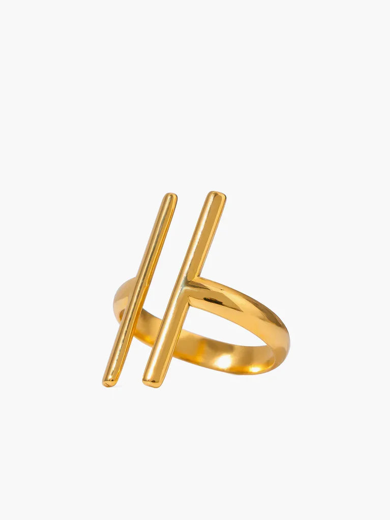 Zafira Dual Bar Statement Ring