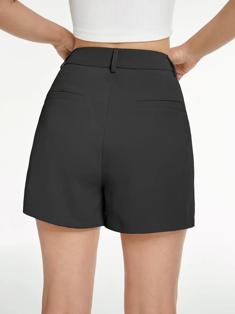 Carina Pleated High-Waist Shorts