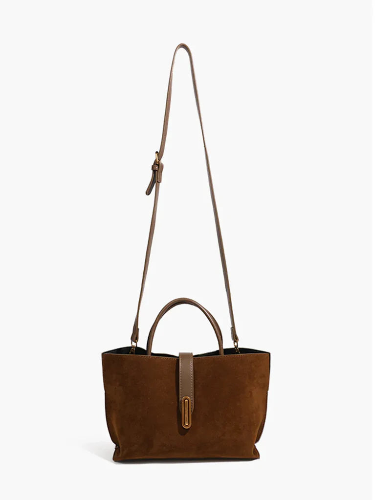 Donatella Suede Top Handle Bag