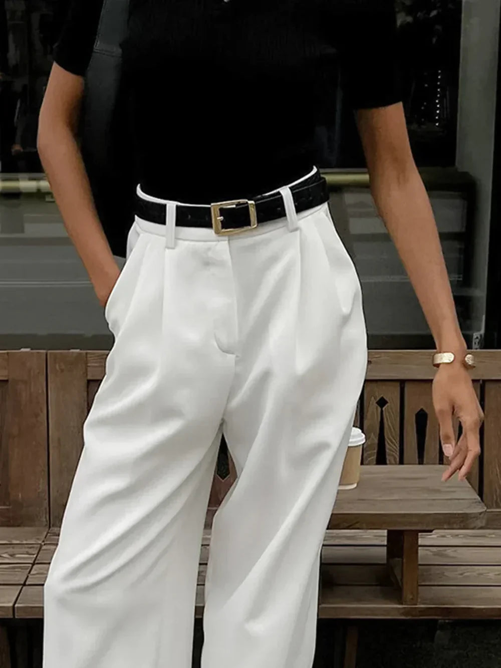 Luciana Tailored Wide-Leg Pants