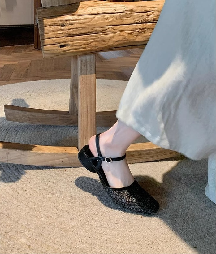 Violetta Woven Square-Toe Flats