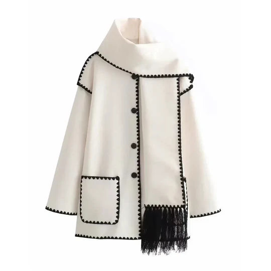 Liora Fringe Wool Coat
