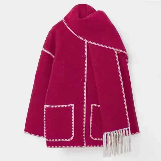 Liora Fringe Wool Coat