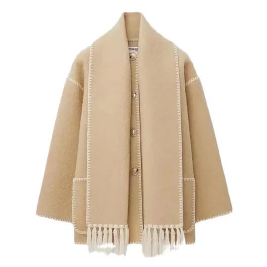 Liora Fringe Wool Coat