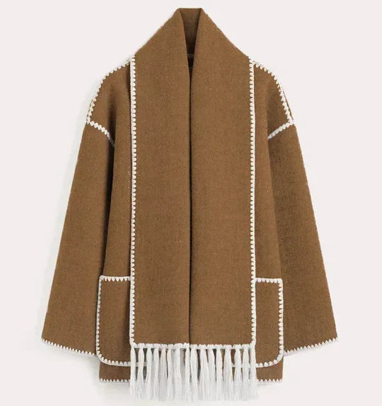 Liora Fringe Wool Coat