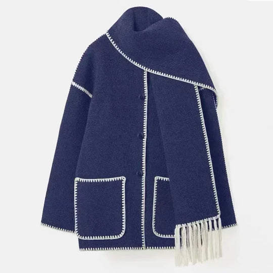 Liora Fringe Wool Coat