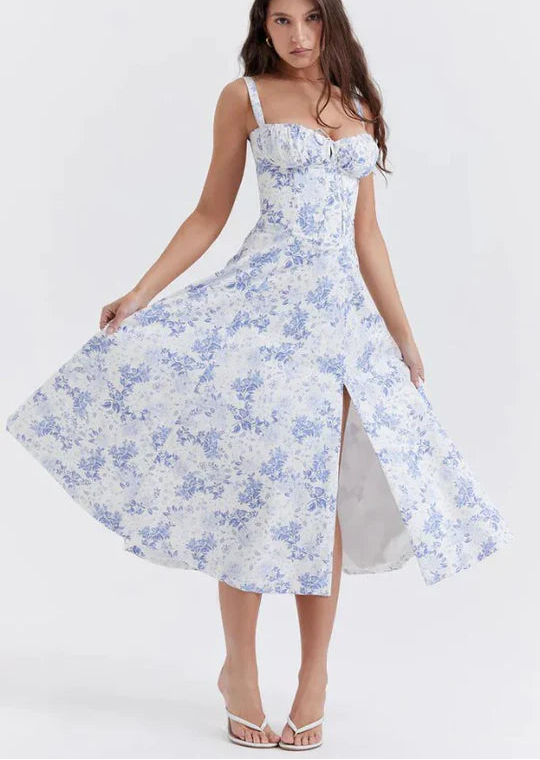 Amalia Floral Corset Midi Dress