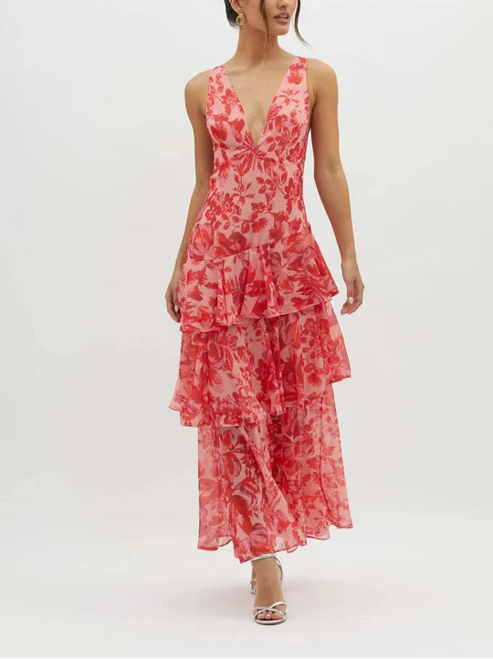Lucia Floral Tiered Maxi Dress