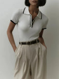 Elena Trimmed Knit Polo